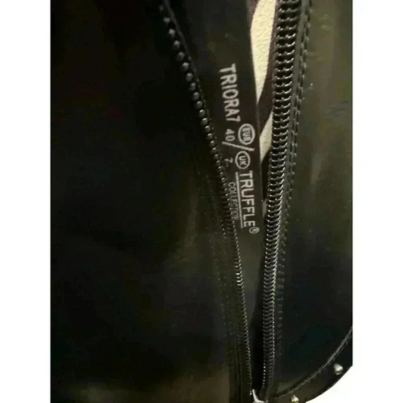 Truffle Collection Black Studded Boots With Block Heel, Size 40 EUR, EUC - Picture 7 of 12